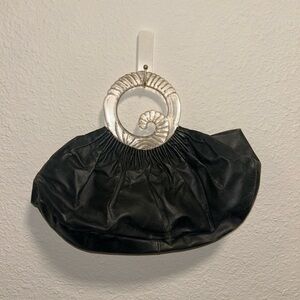 Leather Purse With Unique Lucite Handle